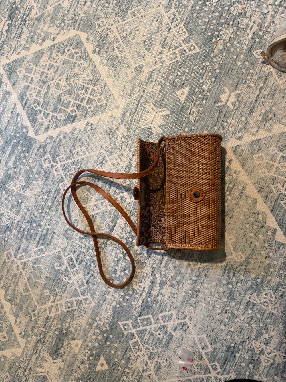 Woven Crossbody Bag in Brown
